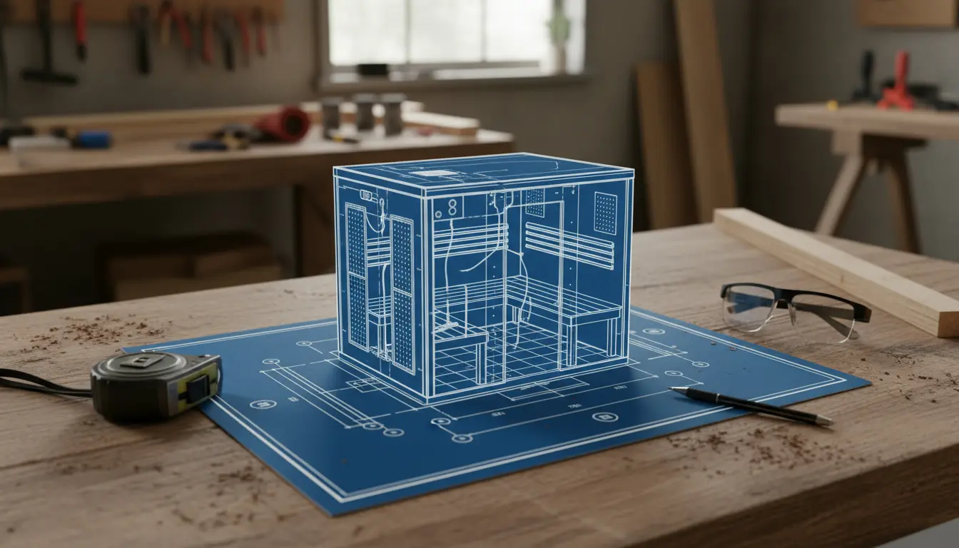 Bouwtekening infrarood sauna maken